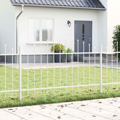 Vidaxl Garden Fence - Adjustable, White Steel, 11.9x1m Vidaxl Garden Fence - Adjustable, White Steel, 11.9x1m