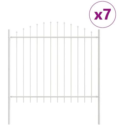 Vidaxl White Garden Fence 11.9x1.25 m Steel Minimalist Privacy - Fence Panels Vidaxl White Garden Fence 11.9x1.25 m Steel Minimalist Privacy - Fence Panels