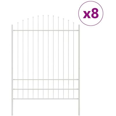 Vidaxl White Garden Fence with Arch Top 13.6x2 m Steel Vidaxl White Garden Fence with Arch Top 13.6x2 m Steel