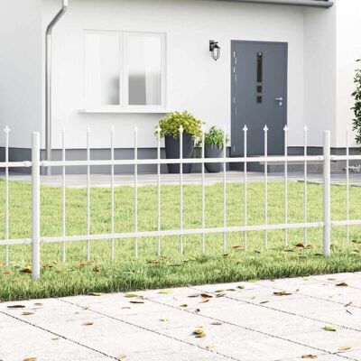 vidaXL Garden Fence White Durable Steel - Garden Fence vidaXL Garden Fence White Durable Steel - Garden Fence