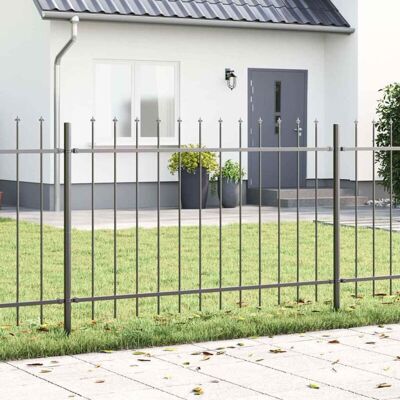 VidaXL Garden Fence with Steel Pointed Panels 13.6x1.2 m - Garden Fence VidaXL Garden Fence with Steel Pointed Panels 13.6x1.2 m - Garden Fence