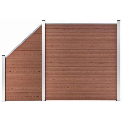 Vidaxl - wpc Fence Set 1 Square + 1 Slanted 273x186 cm Brown Vidaxl - wpc Fence Set 1 Square + 1 Slanted 273x186 cm Brown