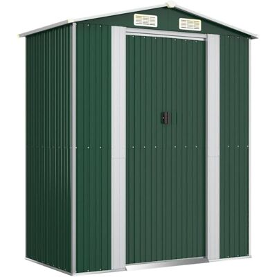 Garden Shed Green 192x108x223 cm Galvanised Steel Vidaxl Garden Shed Green 192x108x223 cm Galvanised Steel Vidaxl