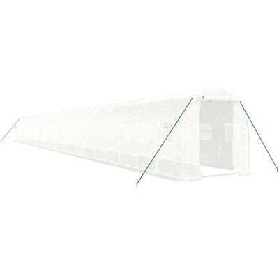 vidaXL Greenhouse with Steel Frame White 44 m² - Greenhouse vidaXL Greenhouse with Steel Frame White 44 m² - Greenhouse