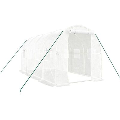 vidaXL White Steel Frame Greenhouse - 4x2x2 m vidaXL White Steel Frame Greenhouse - 4x2x2 m
