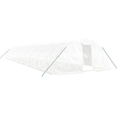 vidaXL Greenhouse 20x5x2.3m Steel Frame White - Greenhouse vidaXL Greenhouse 20x5x2.3m Steel Frame White - Greenhouse