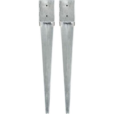 vidaXL Ground Spikes 2 pcs Silver - Ground Spikes vidaXL Ground Spikes 2 pcs Silver - Ground Spikes