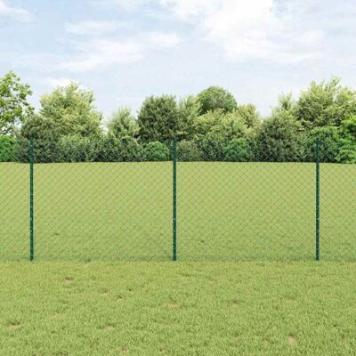 vidaXL Green Chain Link Fence 22 U Posts 1x25m Steel vidaXL Green Chain Link Fence 22 U Posts 1x25m Steel
