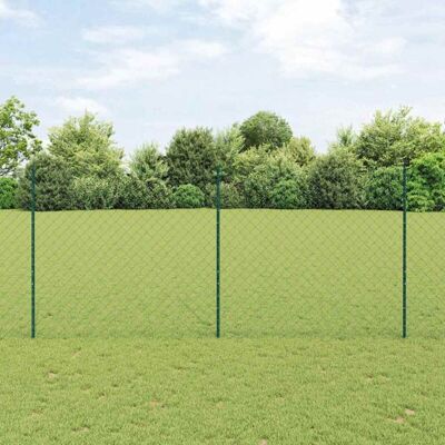 vidaXL Garden Fence 1.4x25 m Green with 22 Posts - Fence vidaXL Garden Fence 1.4x25 m Green with 22 Posts - Fence