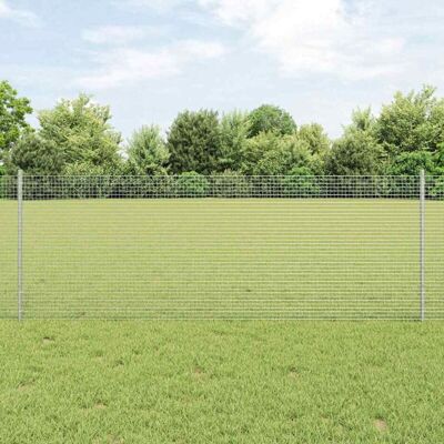 vidaXL Galvanized Steel Fence with 5 U-Posts - Fencing vidaXL Galvanized Steel Fence with 5 U-Posts - Fencing