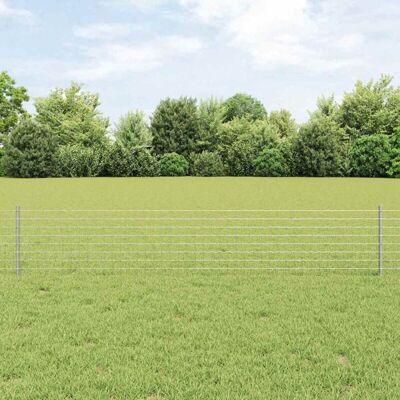 vidaXL Garden Fence Set - Galvanized Steel 10x0.4m vidaXL Garden Fence Set - Galvanized Steel 10x0.4m