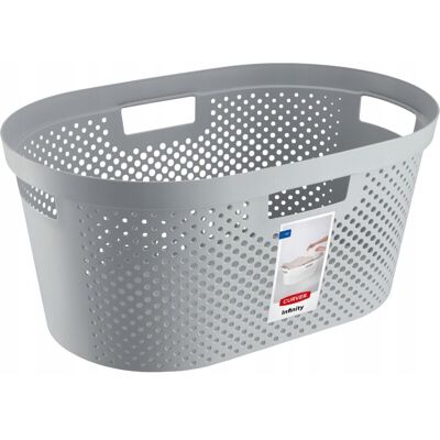 Curver Infinity 40L Laundry Basket, Light Grey Curver Infinity 40L Laundry Basket, Light Grey