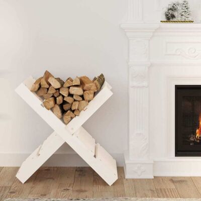 Log Holder White 47x39.5x48 cm Solid Wood Pine Vidaxl Log Holder White 47x39.5x48 cm Solid Wood Pine Vidaxl