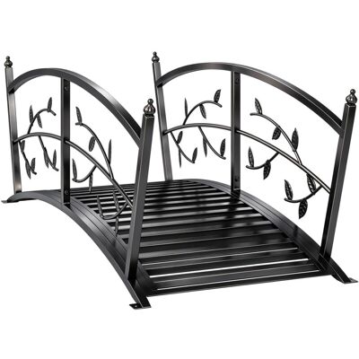 Outsunny 1.2M Metal Garden Bridge with Safety Railings, Outdoor Pond Bridge Outsunny 1.2M Metal Garden Bridge with Safety Railings, Outdoor Pond Bridge