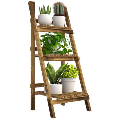 Outsunny Wooden Flower Pot Rack Holder Fold Storage Shelf Stand 40L x 37W x 93H cm Outsunny Wooden Flower Pot Rack Holder Fold Storage Shelf Stand 40L x 37W x 93H cm