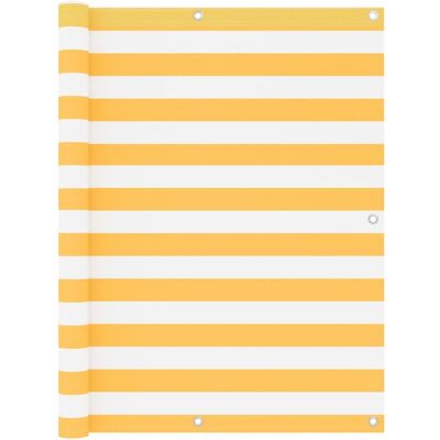 vidaXL Balcony Privacy Screen White Yellow 120x600 cm Oxford Fabric - Balcony Privacy Screen vidaXL Balcony Privacy Screen White Yellow 120x600 cm Oxford Fabric - Balcony Privacy Screen