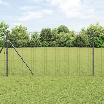 Vidaxl Gray Powder-Coated Steel Fence Post - Fence Type Vidaxl Gray Powder-Coated Steel Fence Post - Fence Type