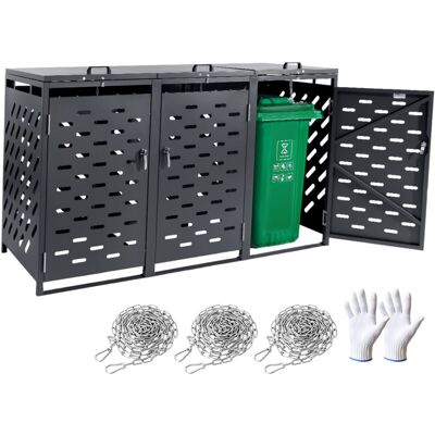 Vevor Abri De Rangement Pour Poubelles Extérieur 3 x 240 L - Trash Bin Storage Shelter Vevor Abri De Rangement Pour Poubelles Extérieur 3 x 240 L - Trash Bin Storage Shelter