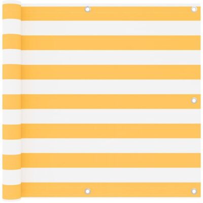 vidaXL Balcony Privacy Screen White and Yellow - Waterproof Oxford Fabric - 90x600 cm vidaXL Balcony Privacy Screen White and Yellow - Waterproof Oxford Fabric - 90x600 cm