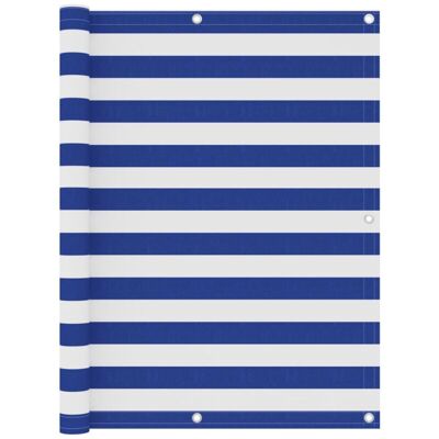 Balcony Screen White and Blue 120x600 cm Oxford Fabric Vidaxl Balcony Screen White and Blue 120x600 cm Oxford Fabric Vidaxl
