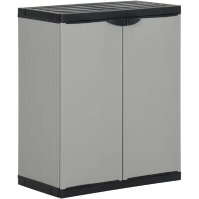 vidaXL Garden Waste Cabinet - Grey and Black - 68x40x85 cm - Garden Waste Cabinet vidaXL Garden Waste Cabinet - Grey and Black - 68x40x85 cm - Garden Waste Cabinet