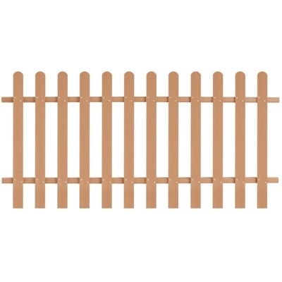 vidaXL Picket Fence 200x100 cm Brown - Picket Fence vidaXL Picket Fence 200x100 cm Brown - Picket Fence
