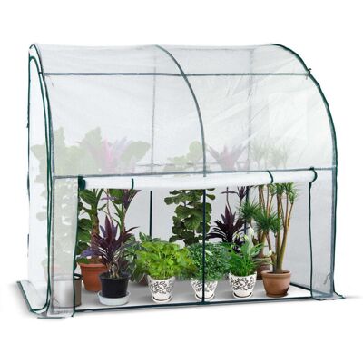 Vounot Garden Greenhouse Wall-Mounted 200x100x180cm White Vounot Garden Greenhouse Wall-Mounted 200x100x180cm White