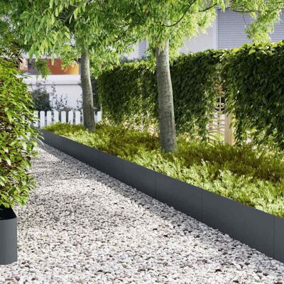 vidaXL Anthracite Plastic Garden Border 100x0.5x30cm Durable vidaXL Anthracite Plastic Garden Border 100x0.5x30cm Durable
