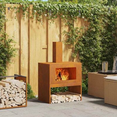 vidaXL Cortenstahl Fire Pit - Rectangular 60x40x96cm - Outdoor Heating vidaXL Cortenstahl Fire Pit - Rectangular 60x40x96cm - Outdoor Heating