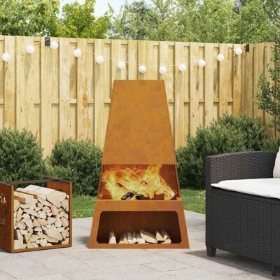 Vidaxl - Fire Pit with Log Storage 60x35x100 cm Rust-Resistant Steel Vidaxl - Fire Pit with Log Storage 60x35x100 cm Rust-Resistant Steel