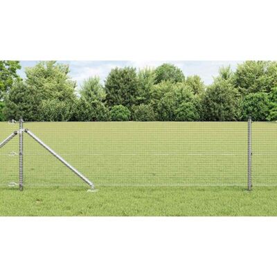 Galvanized Steel Fence - 13 Pickets 0.8x25 m - Garden Fence Galvanized Steel Fence - 13 Pickets 0.8x25 m - Garden Fence