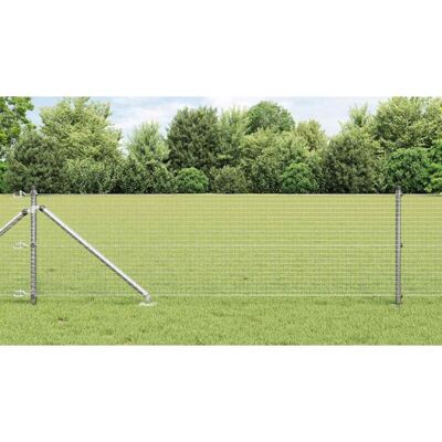 Vidaxl Galvanized Steel Fence Posts Set 2 10x0.5m Vidaxl Galvanized Steel Fence Posts Set 2 10x0.5m