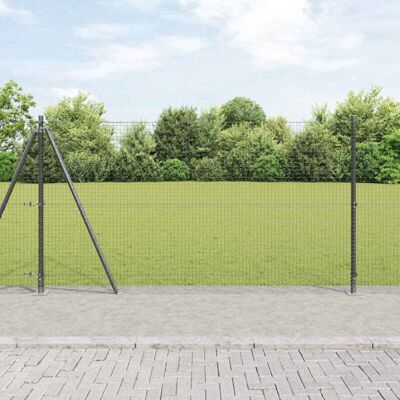 vidaXL Steel Fence 1.2x10 m Gray Modern Design - Fence vidaXL Steel Fence 1.2x10 m Gray Modern Design - Fence