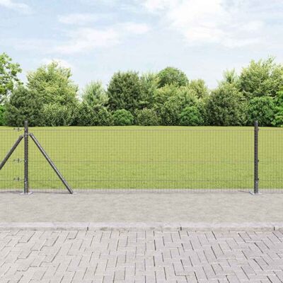 VidaXL Steel Fence Posts Set - Durable Modern Outdoor Fencing VidaXL Steel Fence Posts Set - Durable Modern Outdoor Fencing