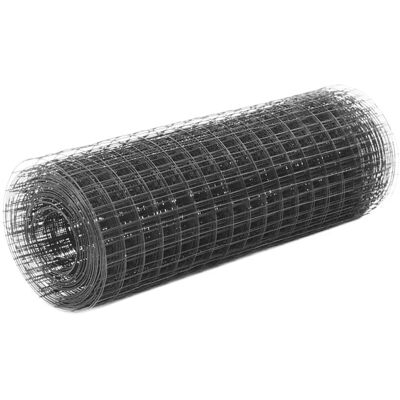 Chicken Wire Fence Steel with pvc Coating 25x0.5 m Grey Vidaxl Chicken Wire Fence Steel with pvc Coating 25x0.5 m Grey Vidaxl