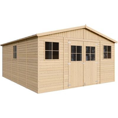 Wooden Garden Shed- Apex Shiplap Wooden Shed W14ft x L17ft x H8ft - Sheds and Outdoor Storage - Wooden garden storage shed, 17 mm planks - TIMBELA Wooden Garden Shed- Apex Shiplap Wooden Shed W14ft x L17ft x H8ft - Sheds and Outdoor Storage - Wooden garden storage shed, 17 mm planks - TIMBELA