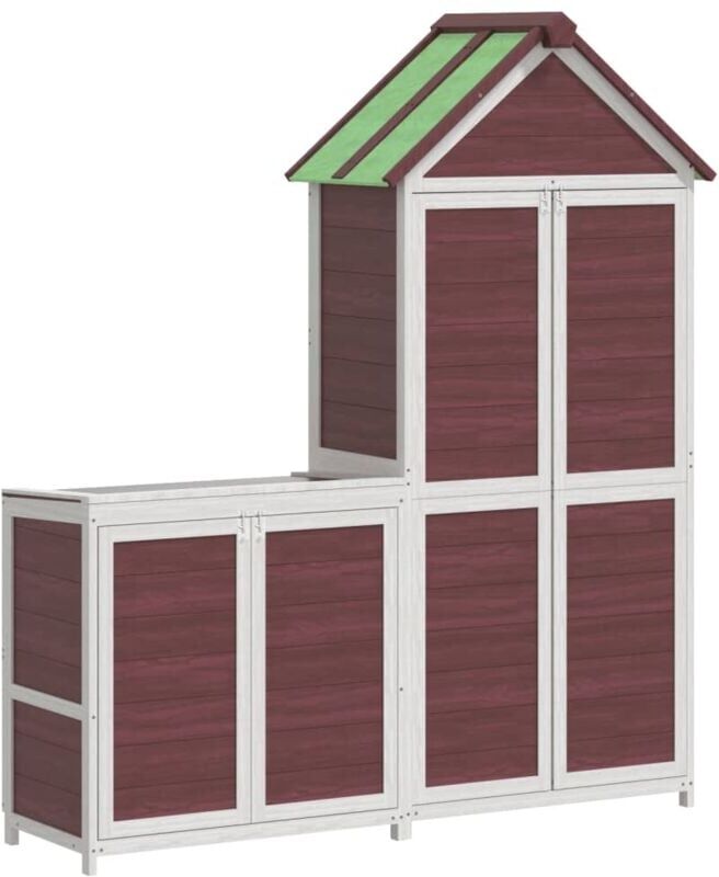 2 Piece Garden Tool Shed Set Mocha Solid Wood Pine Vidaxl
