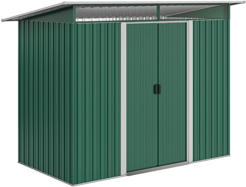 Outsunny Garden Shed Outdoor Storage Tool Organizer w/ Double Sliding Door 9 x 4ft