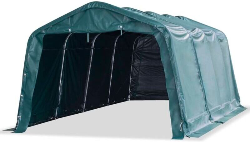 Removable Livestock Tent PVC 550 g/m² 3.3x6.4 m Dark Green vidaXL