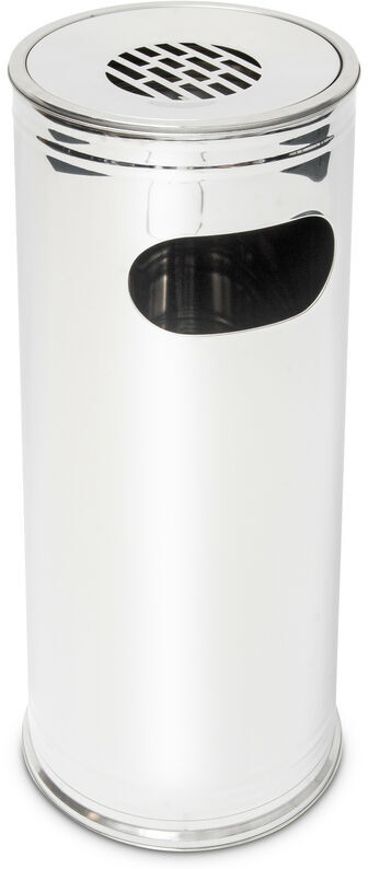 Relaxdays - Standing Ashtray, Stainless Steel, Height 75 cm, For Outdoor Use, with Garbage Bin, Silver
