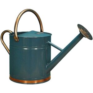 Selections - Heritage Blue & Copper Metal Watering Can with Rose (9 Litre)