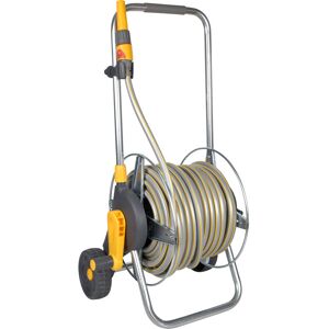 Hozelock - Metal Cart Reel 60m, Supplied with 30m hose : Max Capacity 60m, Reinforced Axis, Freestanding, Stable and Easy to Use, Integrated Handle,