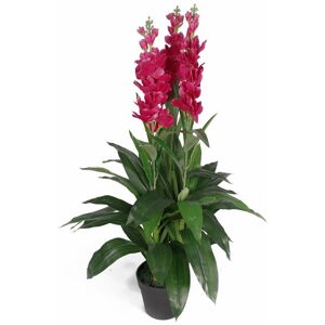 Leaf - 100cm Artificial Cymbidium Orchid Plant - Extra Large - Dark Pink Flowers