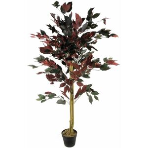 Leaf - 120cm (4ft) Artificial Dark Red Green Ficus Plant - Extra Large