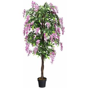 CASART 180cm Realistic Artificial Wistera Flower Tree Fake Greenery Plants Potted Plant
