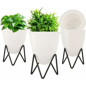 Hoopzi - 3 pcs Flower Pots, Flower Pots with Stands, Plant Holders Plant Pots, Plants Plant Pot for Indoor, Outdoor, Balcony, Garden (Small)