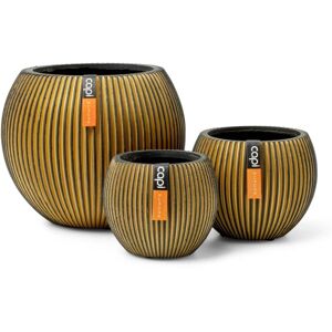 3 Piece Ball Vase Set Groove Gold Capi Gold