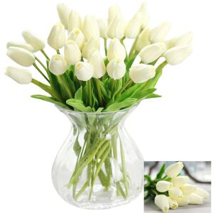 XUIGORT 30 pcs Real Touch Artificial Tulip Flowers Home Wedding Party Decor
