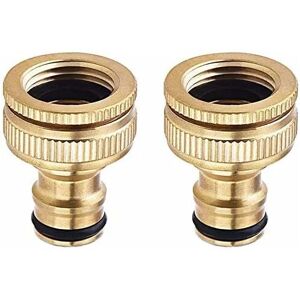 Groofoo - 6 Pieces Brass Garden Faucet Connector, Garden Hose Connector Accessories 3/4 Inch Water Hose Connector, Suitable for Garden Hose Faucet,