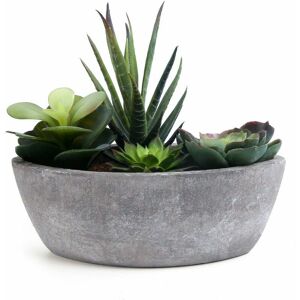 Hoopzi - Artificial Succulent Dark Green Boat Shape, Simulation Plant Art Plant Fake Bonsa Indoor or Outdoor Home Office Decoration Birthday Gift